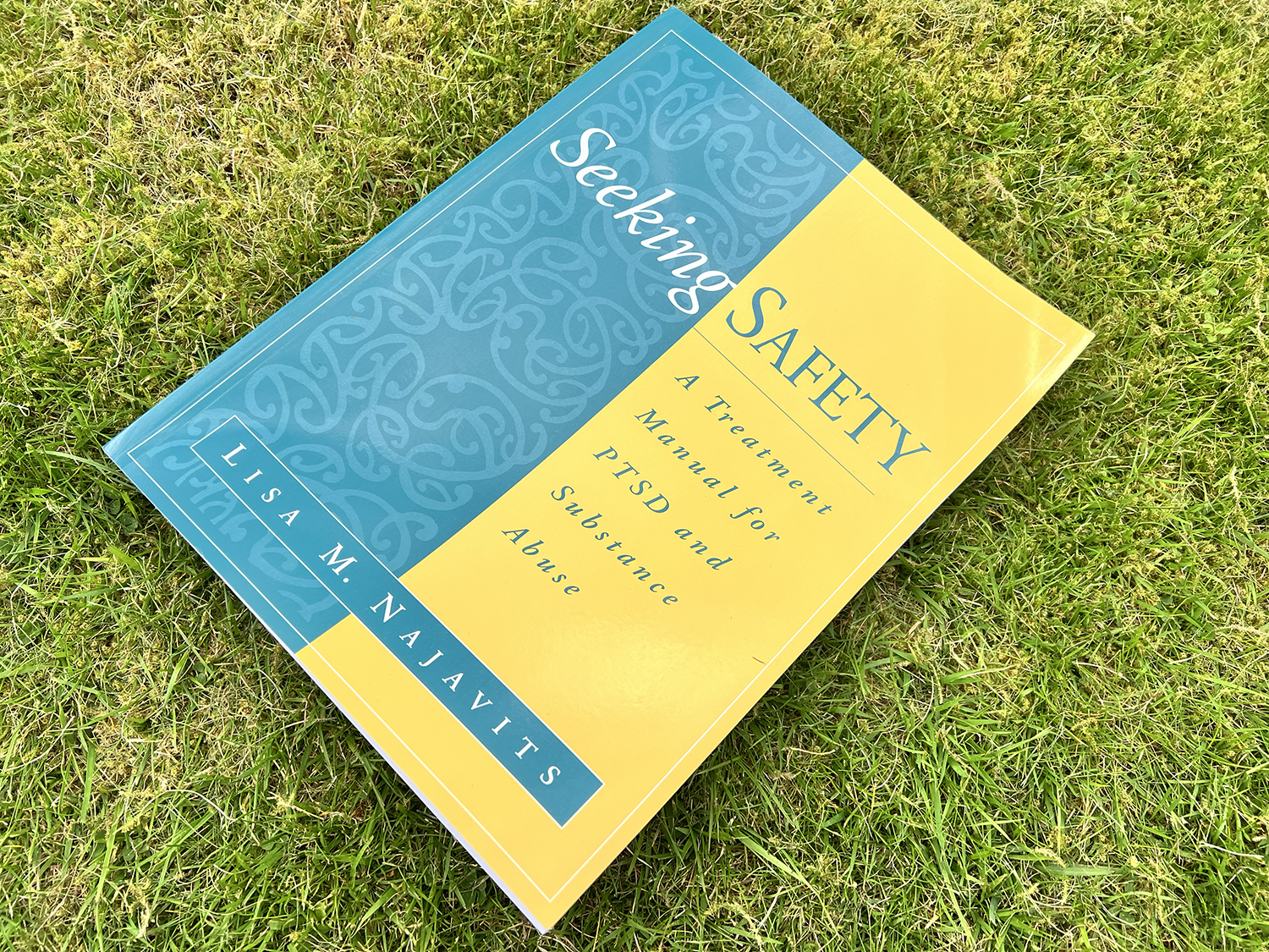 seeking safety book photographed on grass